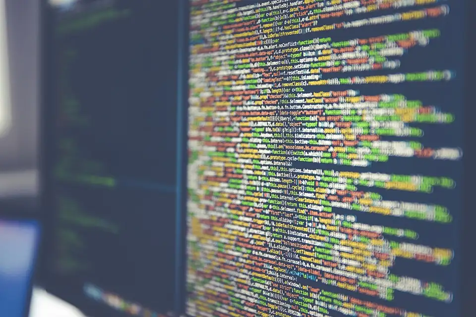 Photo: Code on computer monitor